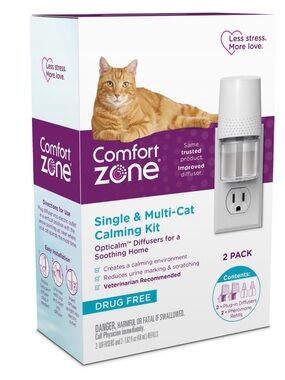 Comfort Zone Single & Multi-Cat Calming Kit Plug-In Defuser & Refill Drug Free